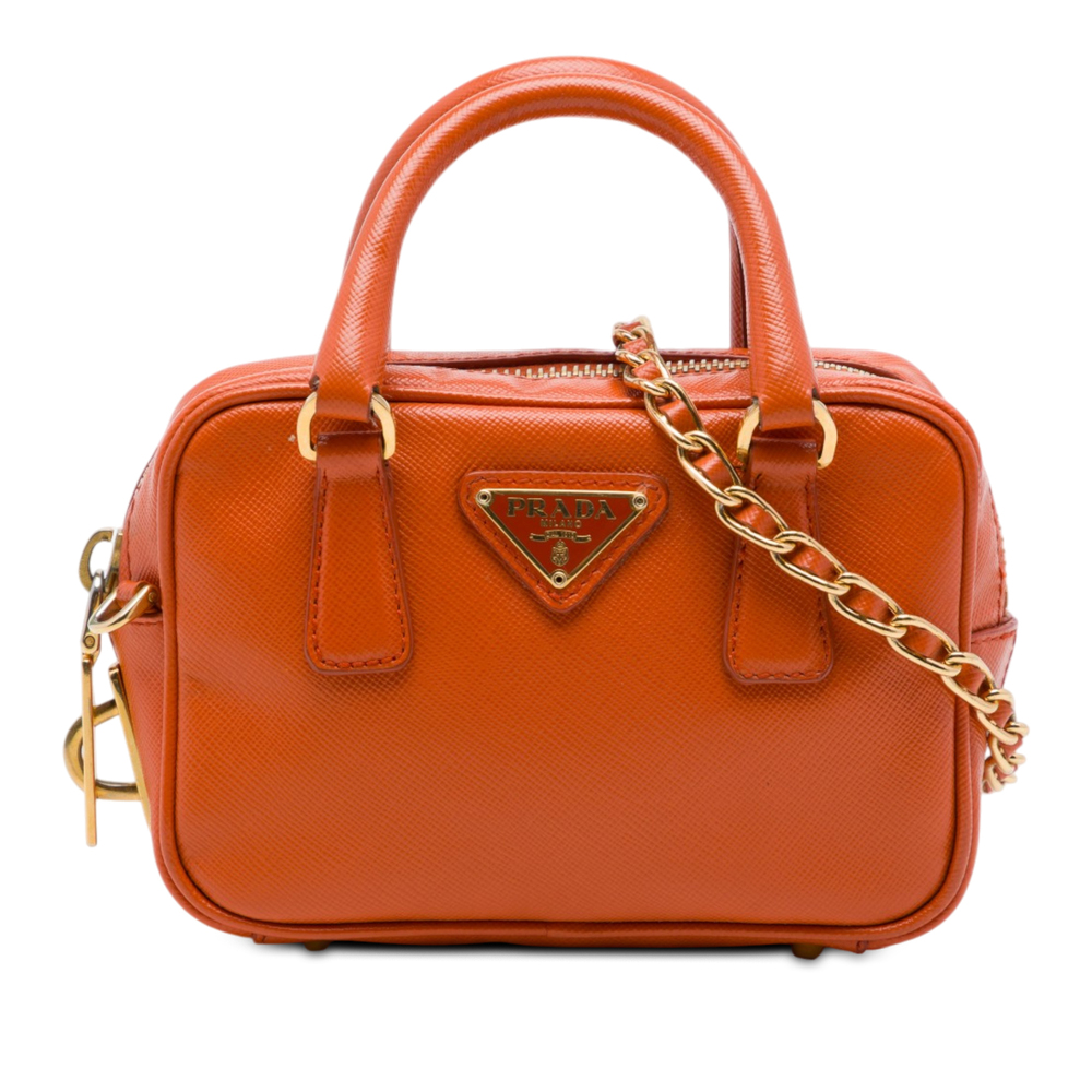 Pre-Loved Prada Mini Saffiano Lux Bauletto Bag